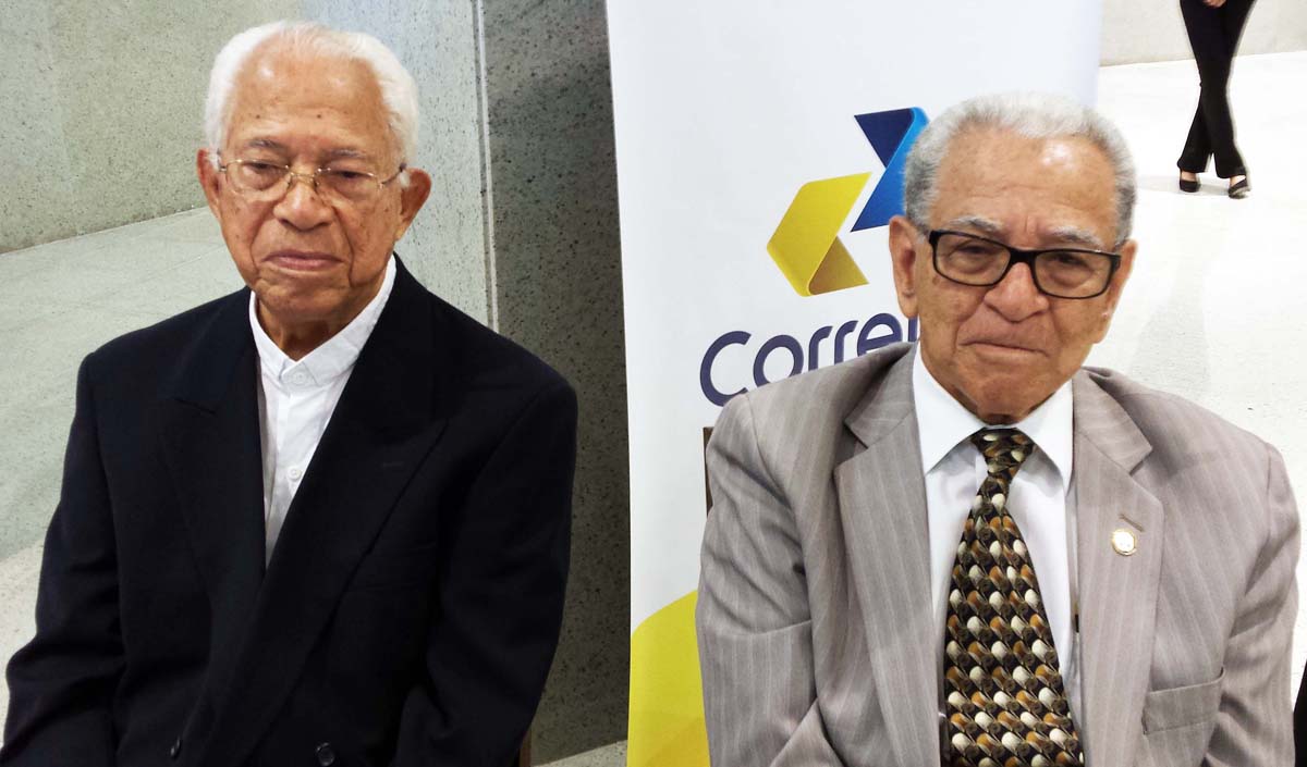 Na inauguração da expansão do Shopping do Vale do Aço, o padre Efraim Solano da Rocha e o pastor Antônio Rosa, dois ícones religiosos de Ipatinga