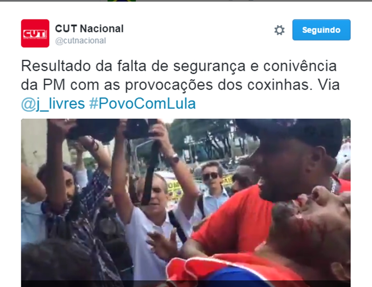 CUT deve ser investigada pela Polícia Federal. Central também incita violência. Foto: F5Notícias/Redes Sociais.